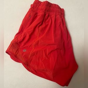 Carnation Red Lululemon Hotty Hot Shorts